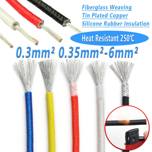 Heat Resistant 250¡Í Fibreglass Cable 0.3mm 2~ 25mm 2 High Temp Parts Knit Wire