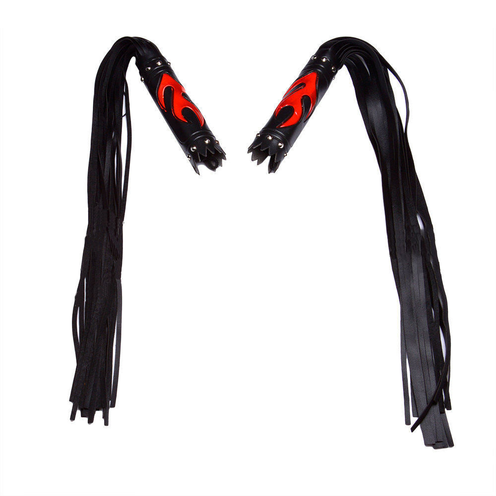 ya 5 8.7 Motorcycle Black Faux Leather Grip Lever Cover Handlebar Fringe Streamers Tassel