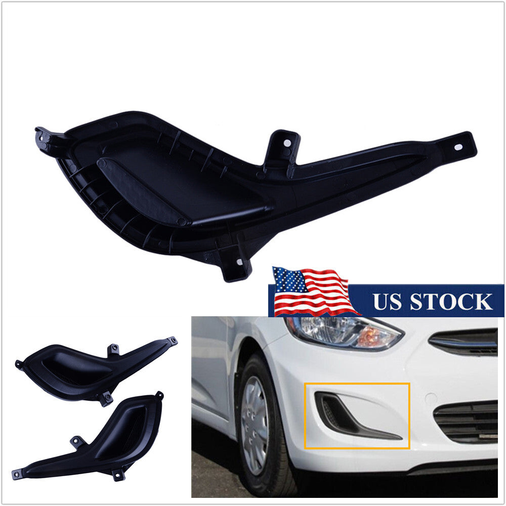 ya 13 5.27.2 2 Pcs Car Car Bumper Fog Light Cover Driver+Passenger For 2012-17 for Hyundai Accent