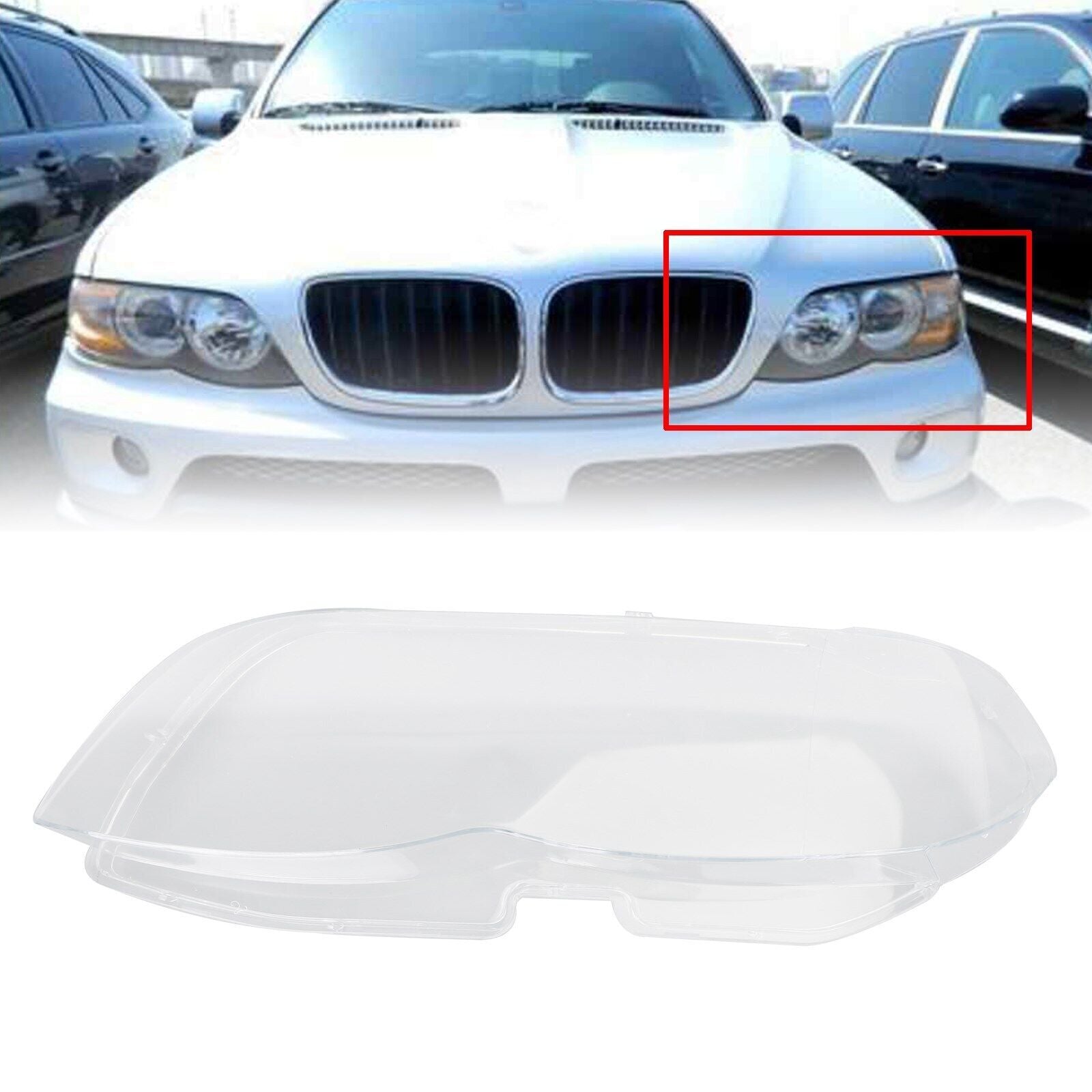 ya 1 8.5.2 Left Headlight Shell Headlight Lens Plastic Cover For X5 E53 2004-2006