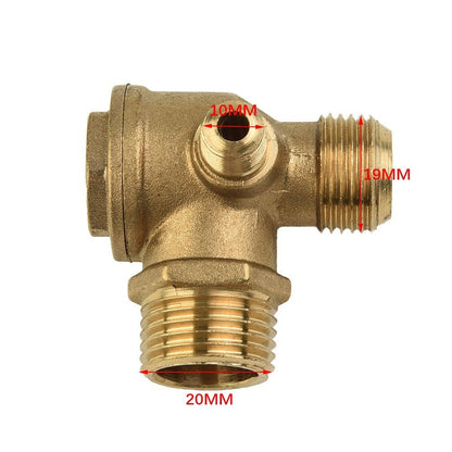 ya 14 Air Compressor 3-Port Brass Check Valve Threaded Plumbing Fitting Connector Tool
