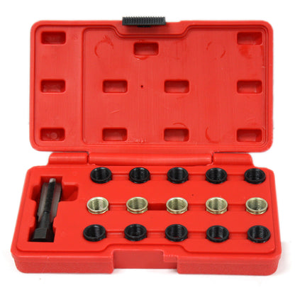 ya 26 16pc Spark Plug Thread Repair Rethreading Tool Kit M16 Threaded Coil Insert