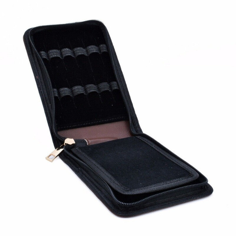 ya-26-7.28-Fountain-Roller-Pen-Case-Holder-Black-PU-Leather-Bag-for-12-Pens-Collectiona