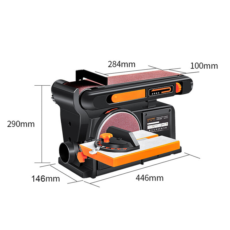 ya 17 Electric Belt Disc Sander Wood Sanding Machine Grinding Polishing Machine 220V
