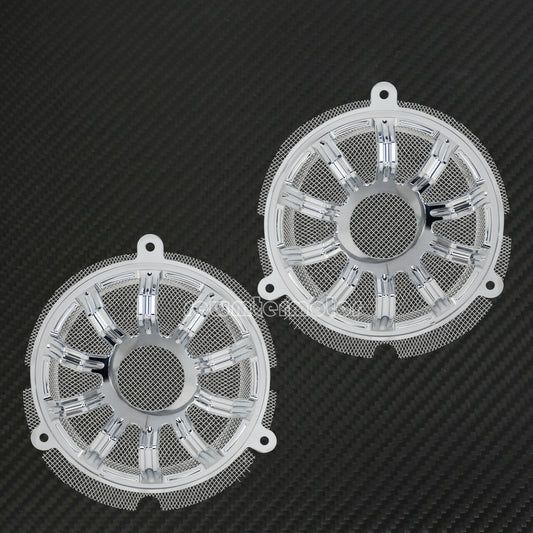 ya 7 6.11 Chrome Front Speaker Grill Masks Cover Fit for Harley Touring Glide 2014-2023