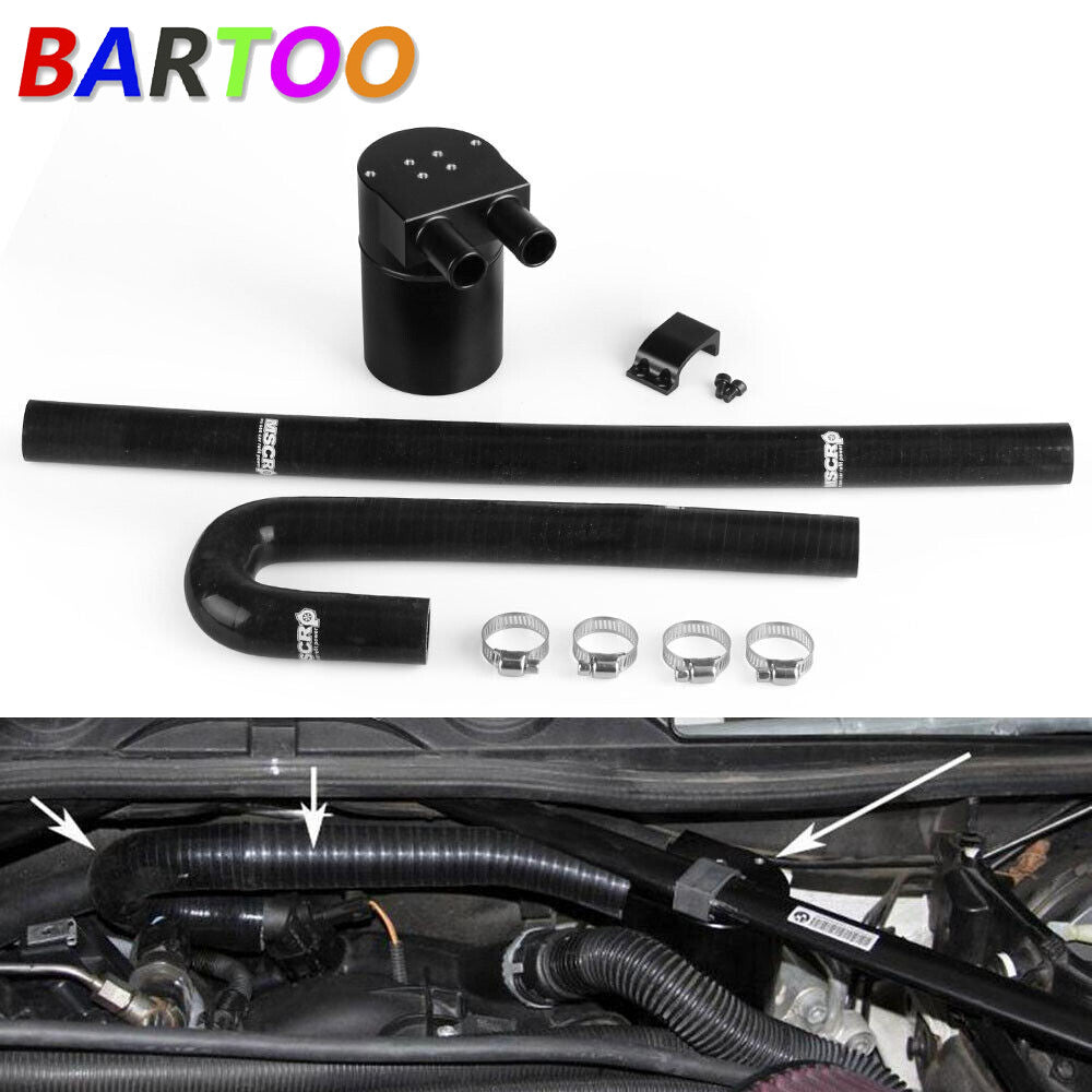 ya 27 6.21 Aluminum Oil Catch Can Tank With Radiator Silicone Hose for BMW Series 118i 120i
