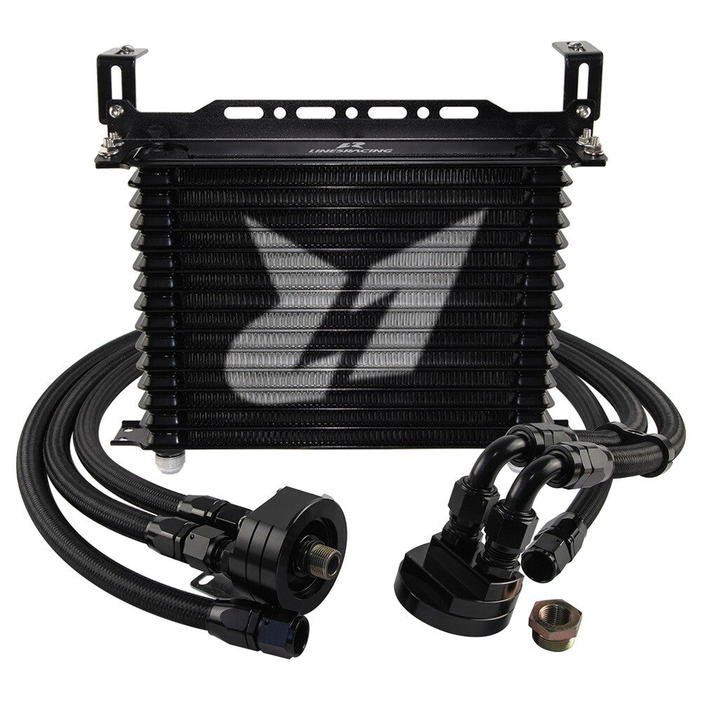 ya 5 6.15 15 Row AN10 Oil cooler Trust w/Bracket+Filter Relocation Adapter Hose Kit Black
