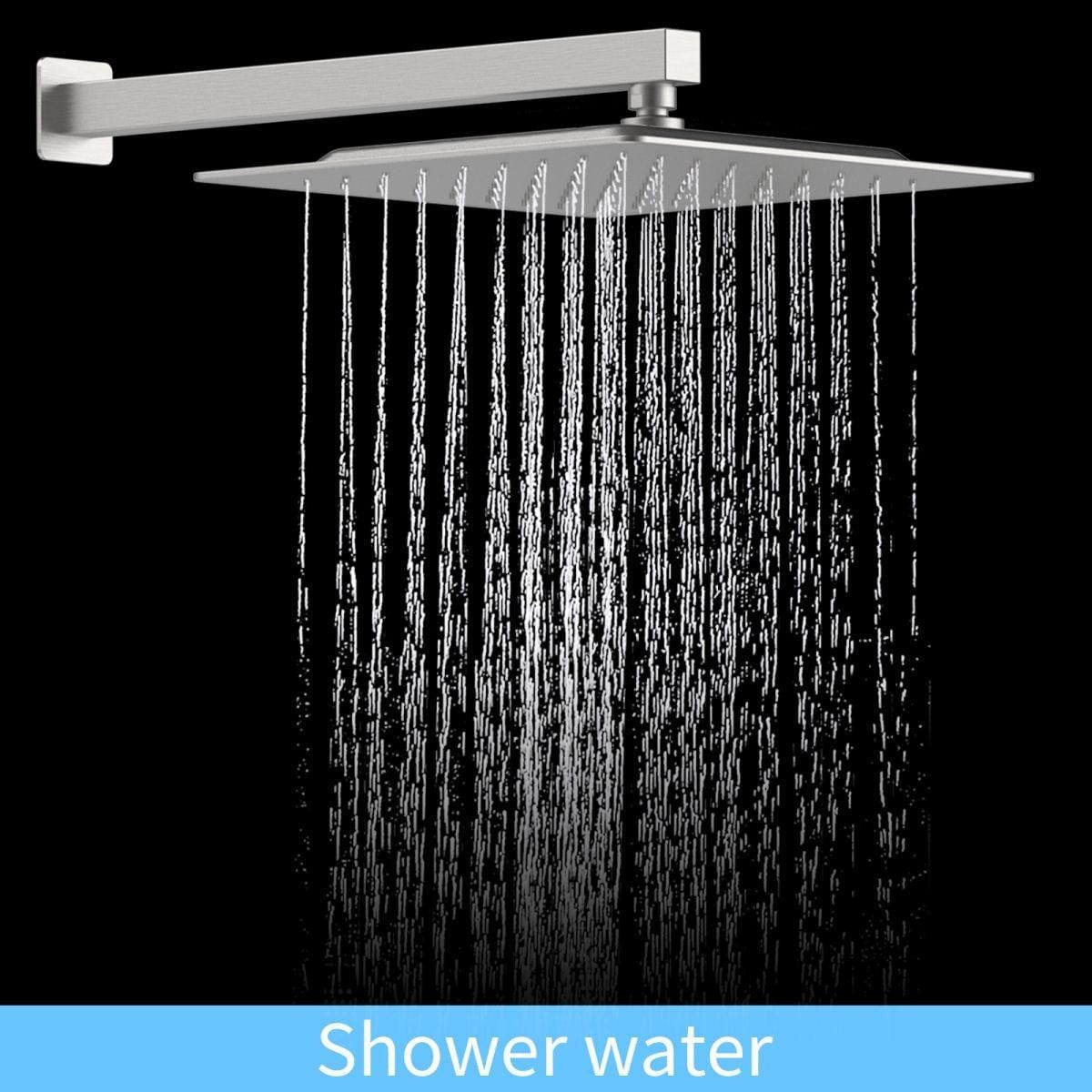 ya 28 Shower Faucet Set Wall Mounted 10 Inch Rainfall Head + Handheld Brushed Nickel