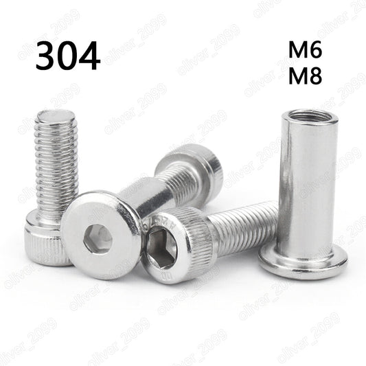 304 Stainless Steel Hex Socket Bolts Cap Head Screws With Hex Socket Rivet Nuts