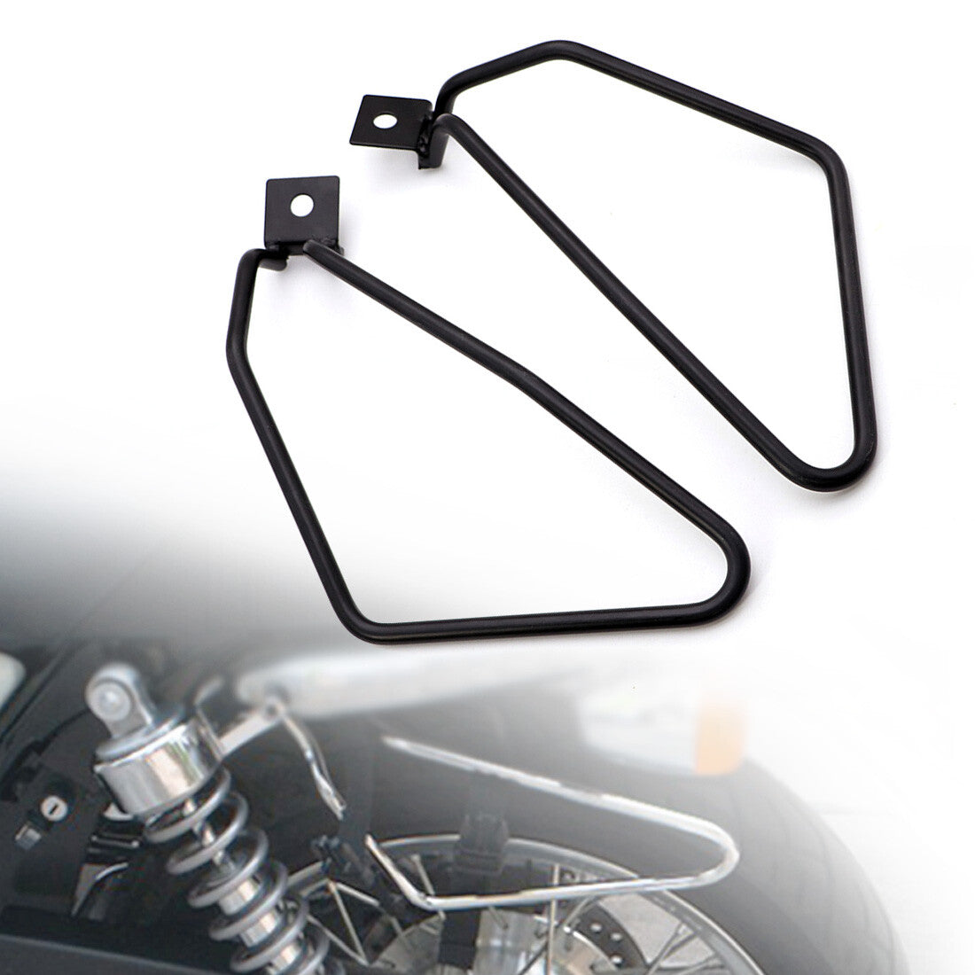 ya 12 5.21 New Black Metal Saddle bag Support Bars Mount Bracket for Harley Sportster XL883