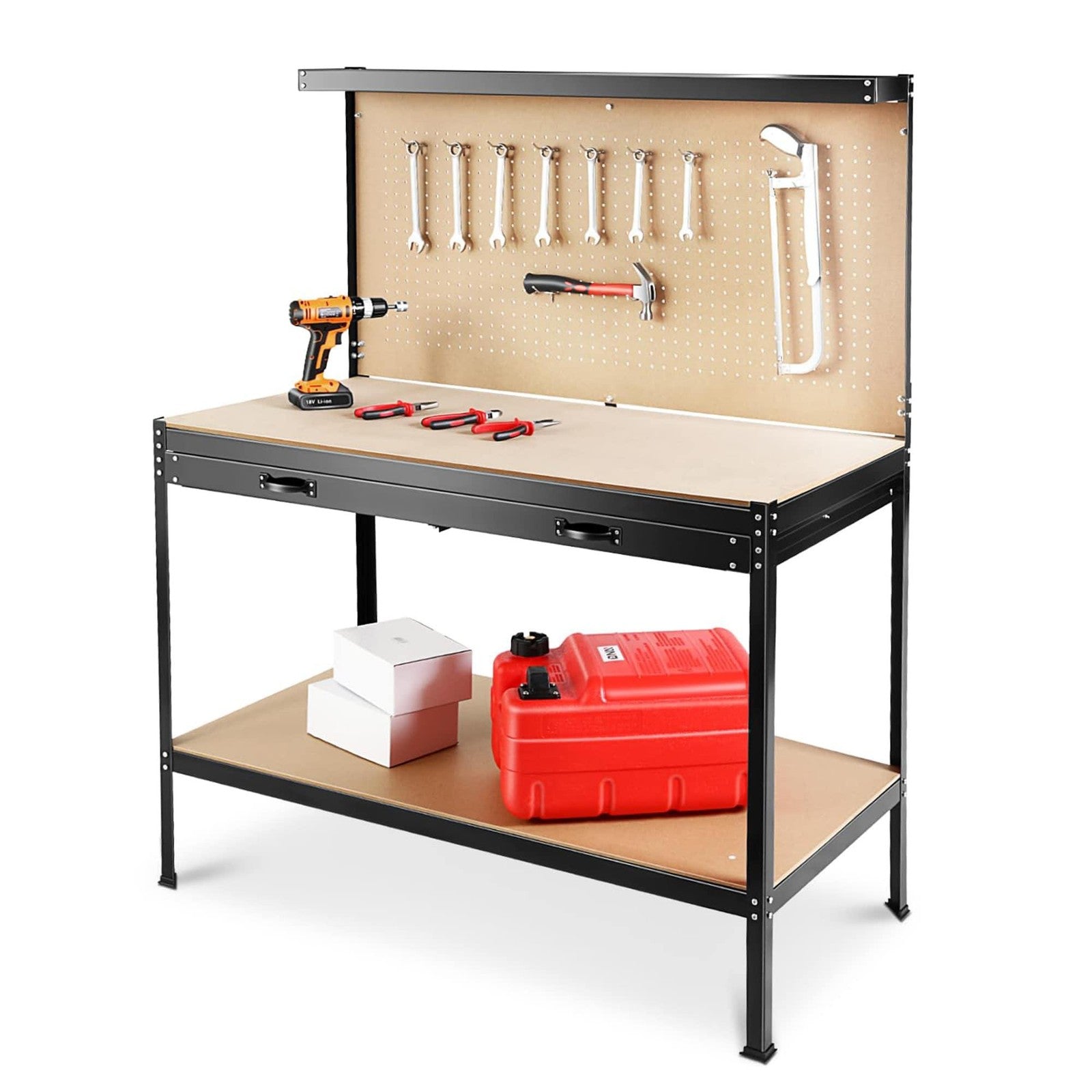 ya 28 63 Tools Cabinet Working Tables Tool Storage Workshop Drawers and Pegboard