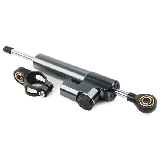 ya 1 7.13 CNC Steering Damper Motorcycle Stabilizer Linear Reversed Control Grey Universal