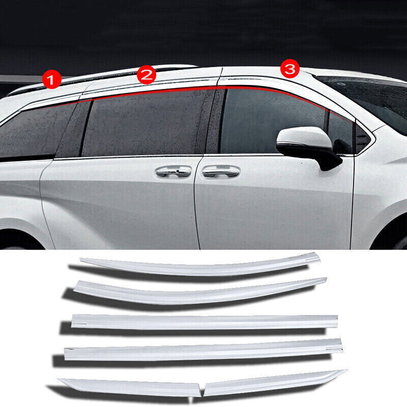ya 4 6.17 for Toyota for SIENNA 2021-2023 Chrome ABS Window Visor Vent Shade Sun Rain Guard 6x