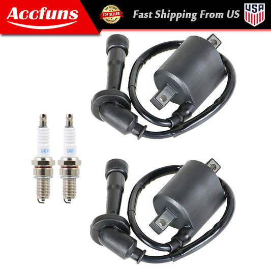 ya 8 5.27.2 2 ignition coils and spark plugs for Yamaha V Star 650 XVS650 1998 - 2016 4VR-82320-00