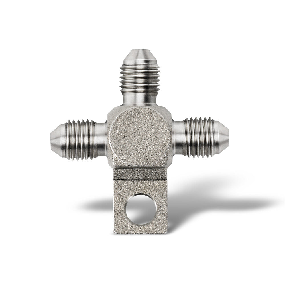 ya 2 7.16 3AN AN3 Thread Stainless Steel 3-Way T-Piece Male Brake Hose Fitting Tee Adapter
