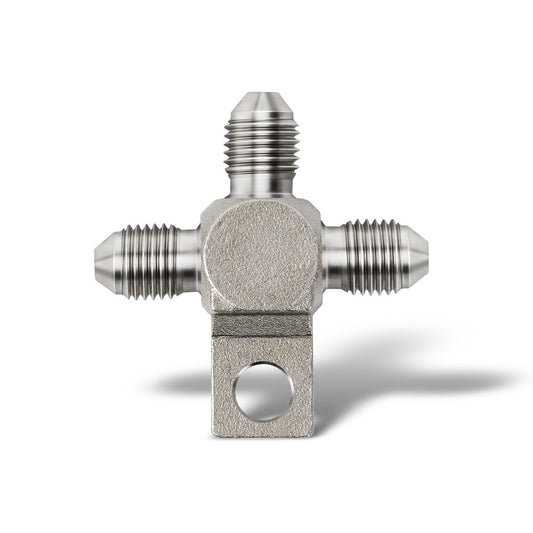 ya 2 7.16 3AN AN3 Thread Stainless Steel 3-Way T-Piece Male Brake Hose Fitting Tee Adapter