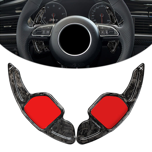 ya 8 5.27 Carbon Fiber Steering Wheel Paddle Shifter Extension 2PCS for Audi S6 S7 S8 TTS