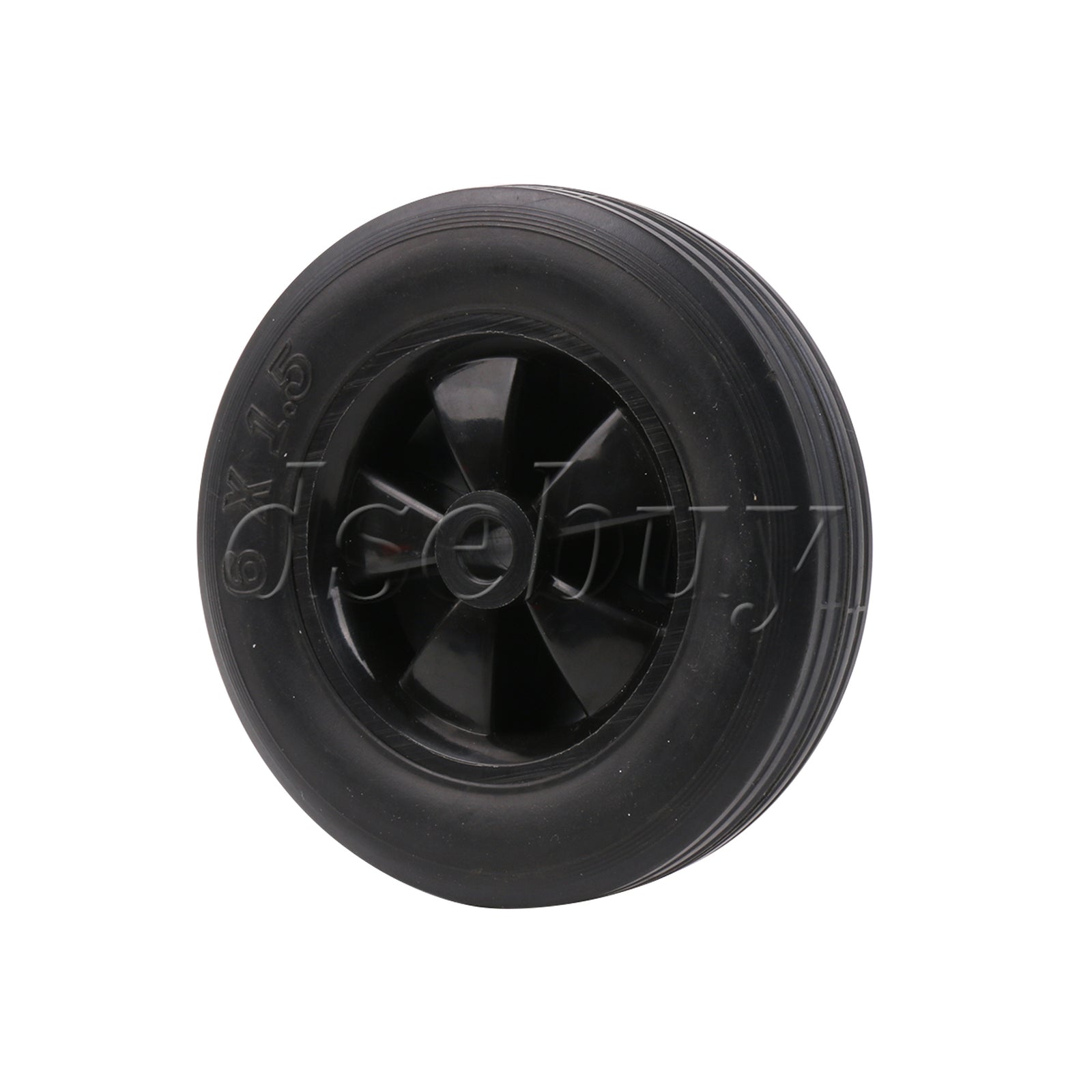ya 14 Black Solid Rubber Replacement Tire for Hand Truck 6 Dia 0.51 Bore Diameter