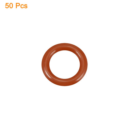 ya 5 8.7 Silicone O-Ring 12mmx8mmx2mm VMQ Seal Rings Sealing Gasket Red 50Pc