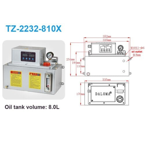 Automatic Electric Lubrication Pump CNC Digital Oil Pump Machine Tool 8L 110V