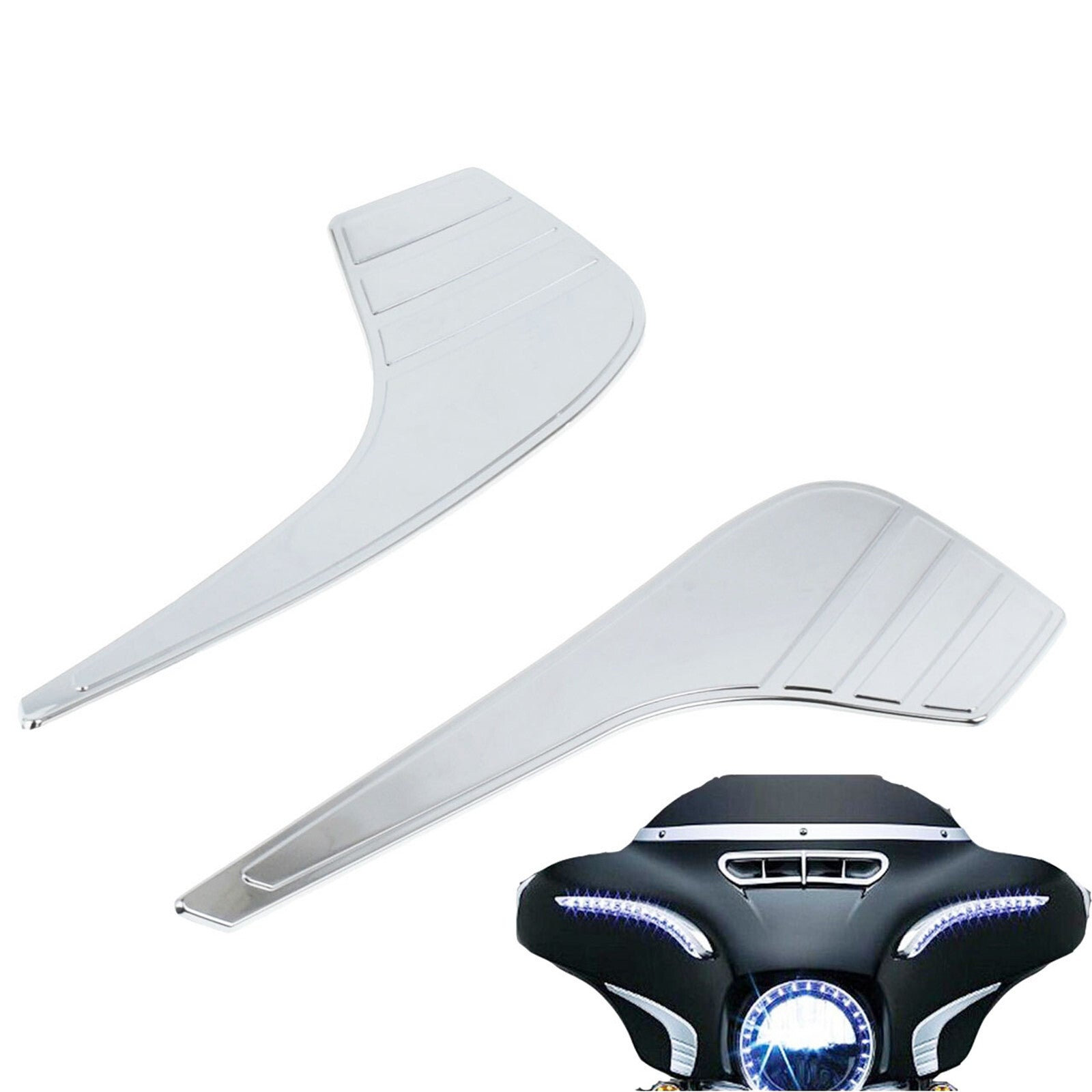 ya 5 8.7 Chrome Motorcycle Tri-Line Fairing Accents Fit for Harley Electra Glide Trike