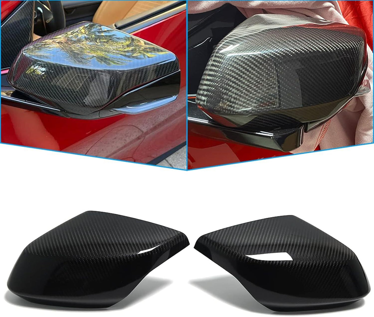 ya 11 10.28 Real Carbon Side Mirror Cover Cap For C8 for Corvette Stingray Z06 Z51 2LT 
