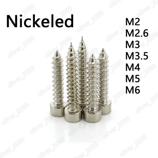 M2 M3 M4 M5 M6 Nickeled 8.8 Steel Allen Hex Socket Cap Head Sheet Metal Screws