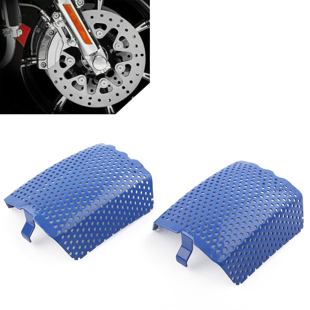 ya 4 6.17.2 Front Caliper Screen Inserts for Harley V-Rod 2006-2019 Touring 2008-2019 Blue