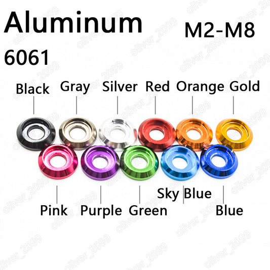 Aluminum 6061 Fisheye Washer Socket Button Head Gasket M2 M2.5 M3 M4 M5 M6 M8
