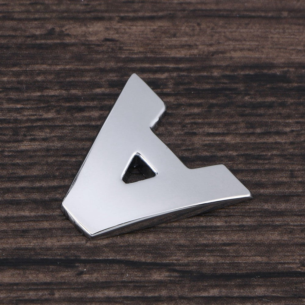 ya 1 7.13 3D DIY Metallic Alphabet Sticker Car Emblem Letter Silver Badge Decal (A)