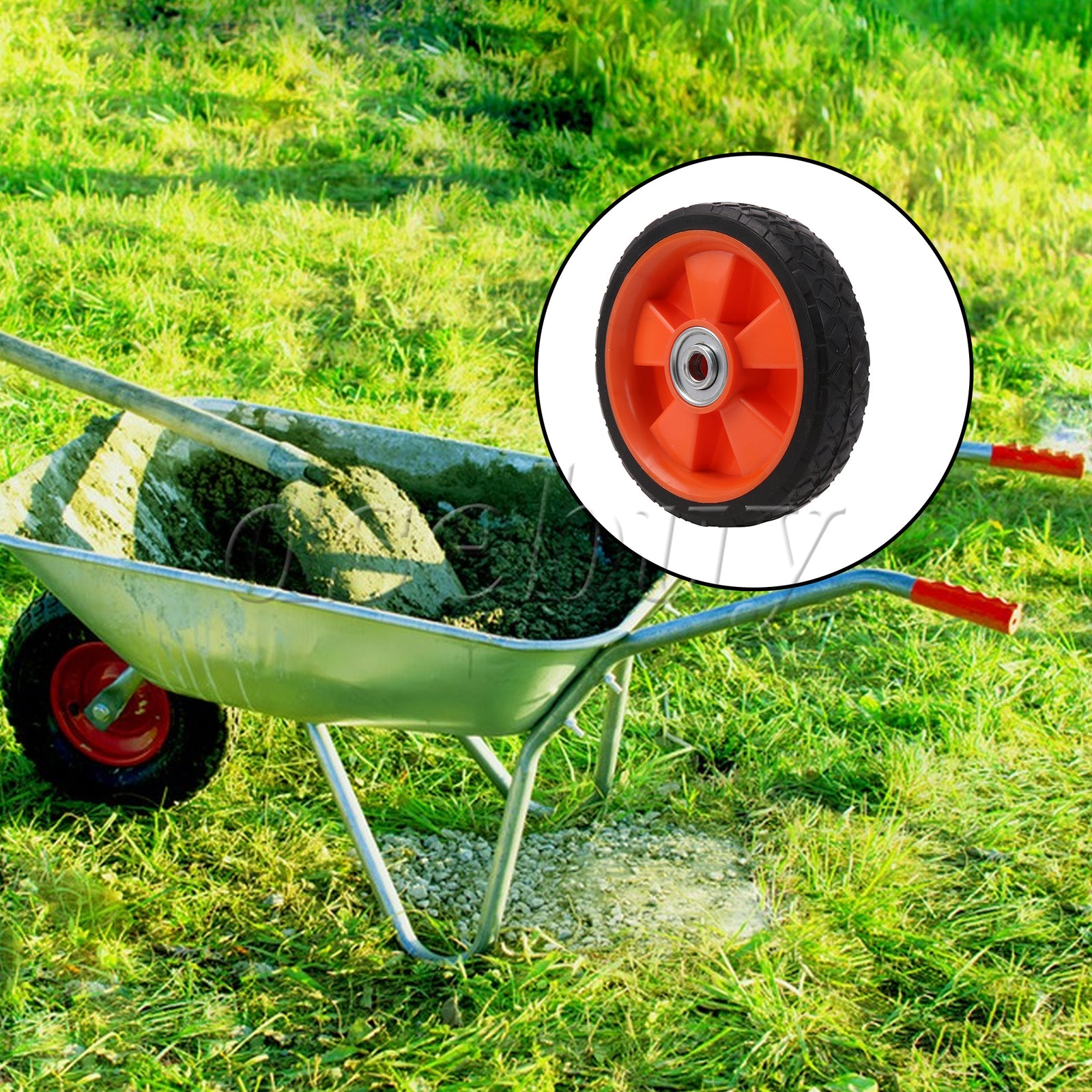 ya 14 Rubber Hand Truck Wheel for Cart Power Washer 6 Dia 0.5 Bore Black Orange