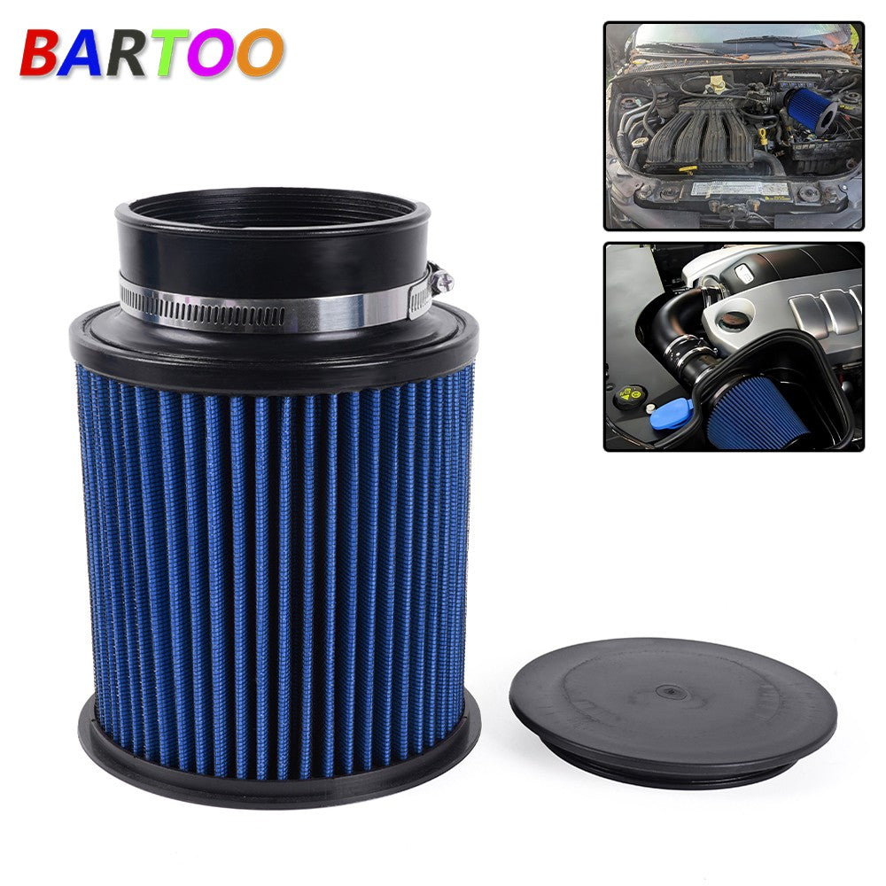 ya 12 5.22 Blue 4 102mm High Flow Inlet Round Dry Air Filter Cold Air Intake Replacement