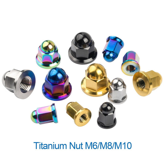 M6 M8 M10 Titanium Nut Acorn Dome Cap Hex Head Nuts for Bolt Screw Gr5 Fasteners