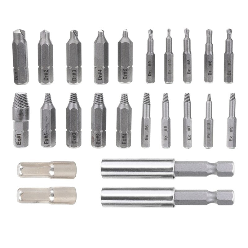 ya 25 24Pcs Broken Damaged Screwdriver Extractor Drill Bit Set Drill Bit