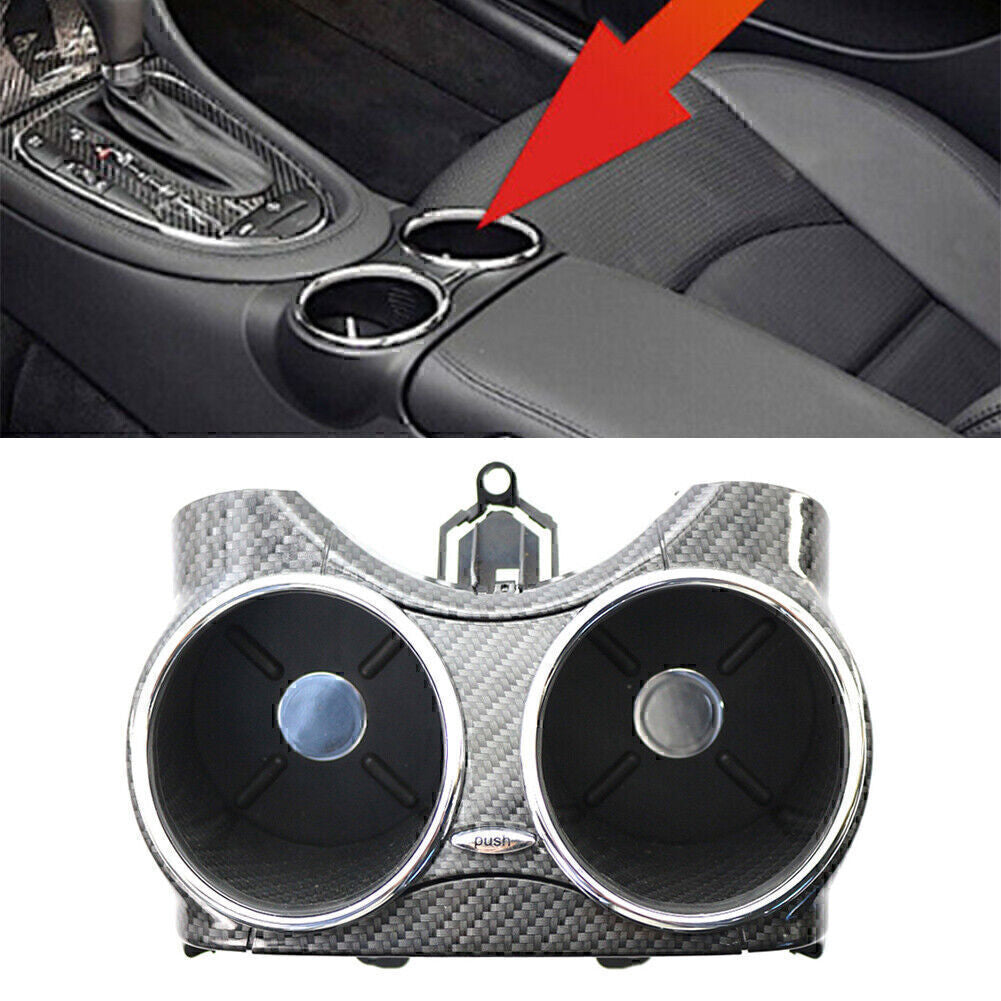 ya 4 6.21 Cup Holder Bracket for Mercedes-benz CLS C219 2006-2011 Dual Cup Carbon Fiber po