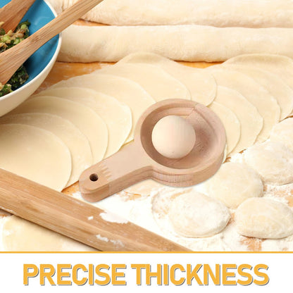 ya 26  Wooden Dumpling Press Tool - Dough Presser Wrappers - Dumpling Skin Ball Maker