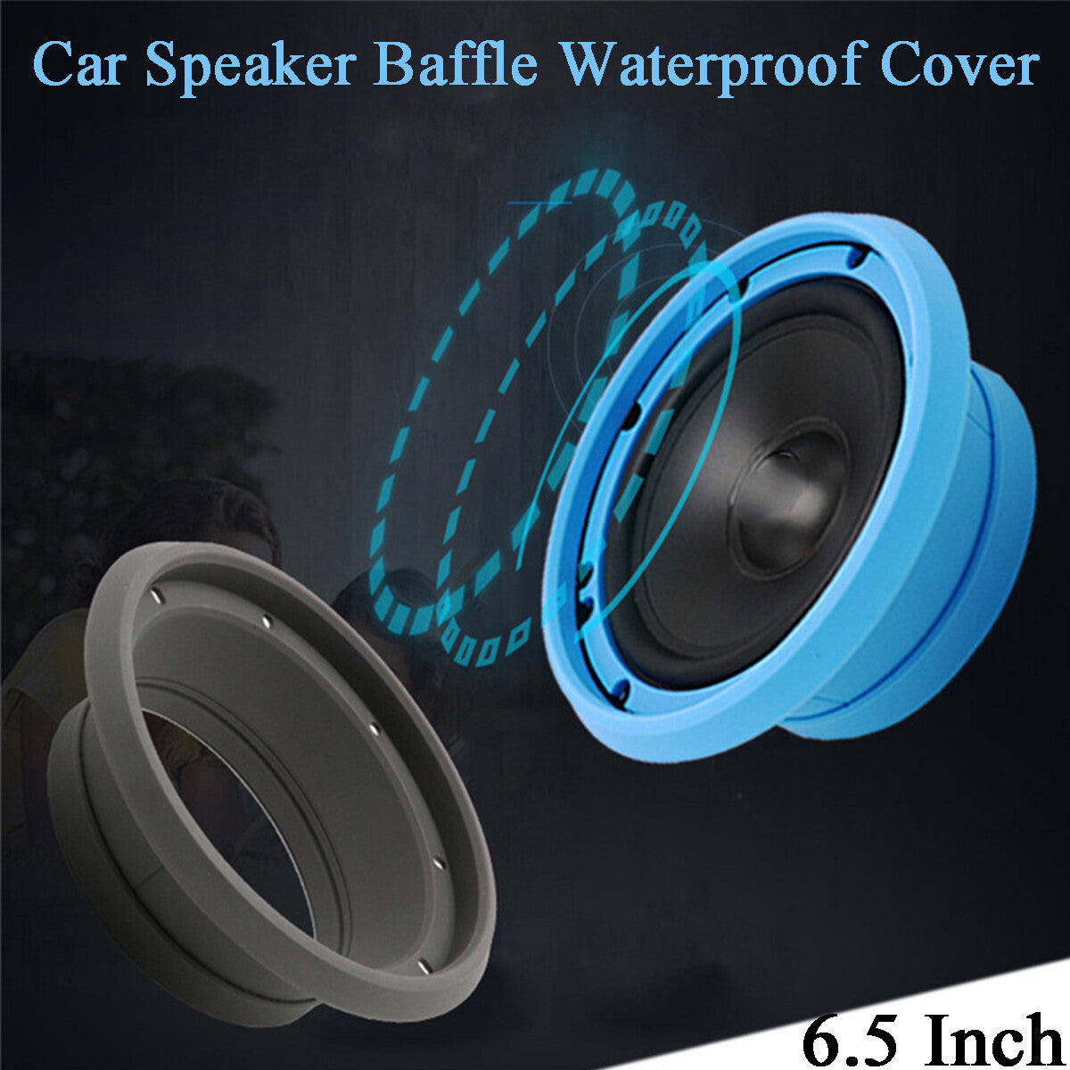 ya 2 6.26 2pcs 6.5 Car Audio Speaker Waterproof Cover Silica Gel Seal Mount Adapter Rings