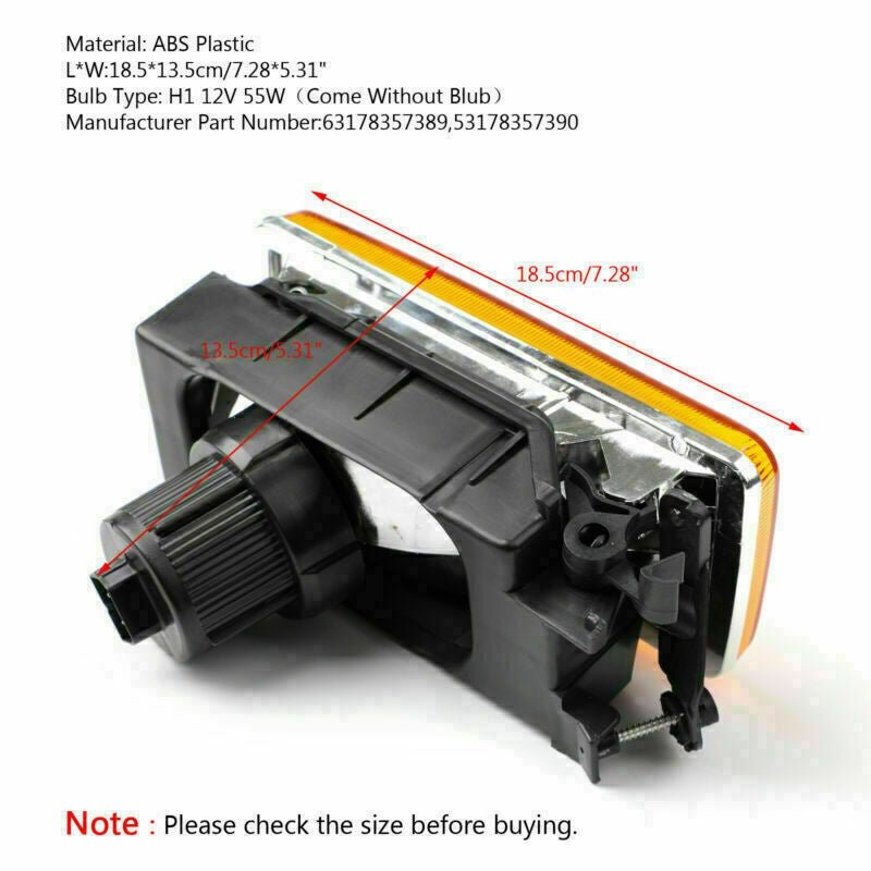 ya 1 8.5.2 Pair Replacement Fog Lights Lamp Lens Yellow Fit 92~98 E36 3 318 325