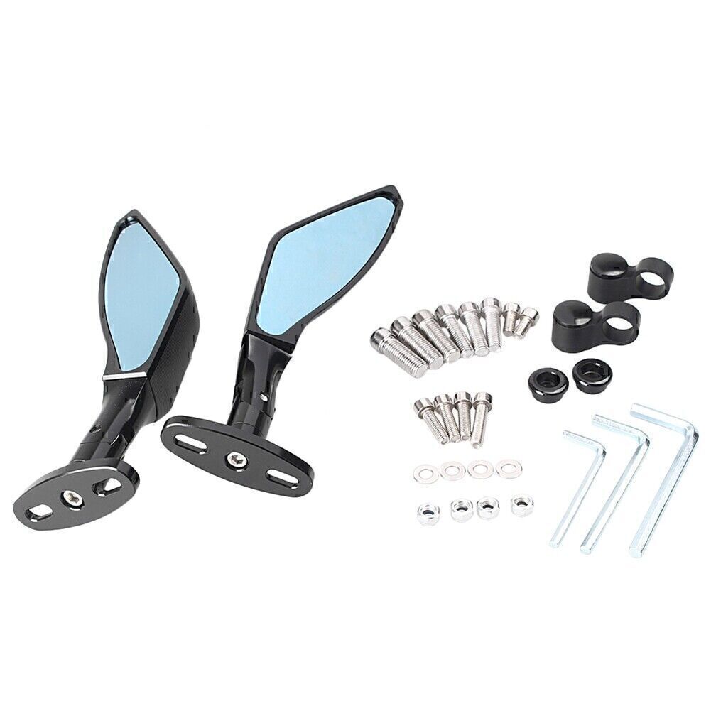 ya 4 6.21 Wing Rear View Side Mirrors Rearview For Motorcycle Black Universal Motorcycle