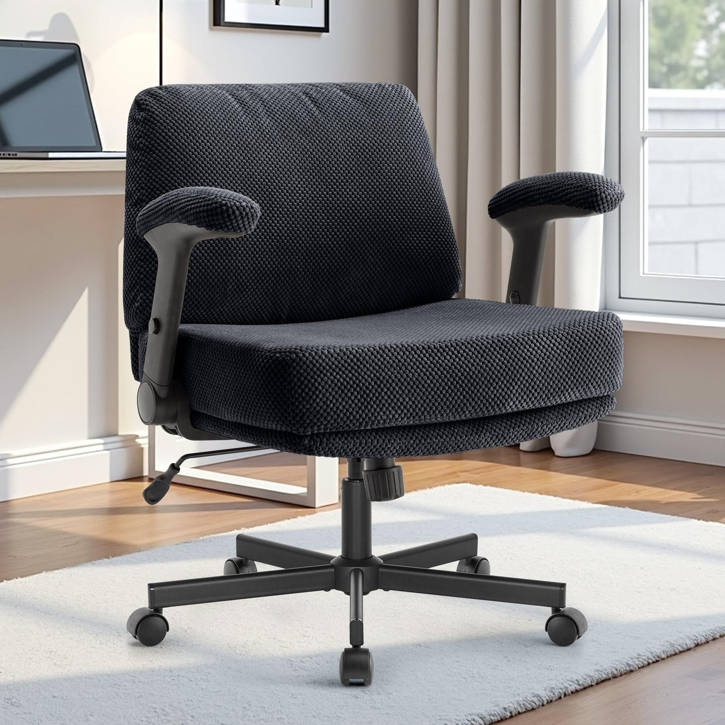 ya 28 For Home Workspace Flip Arm Office Chair with Thick Cushion - Swivel Base