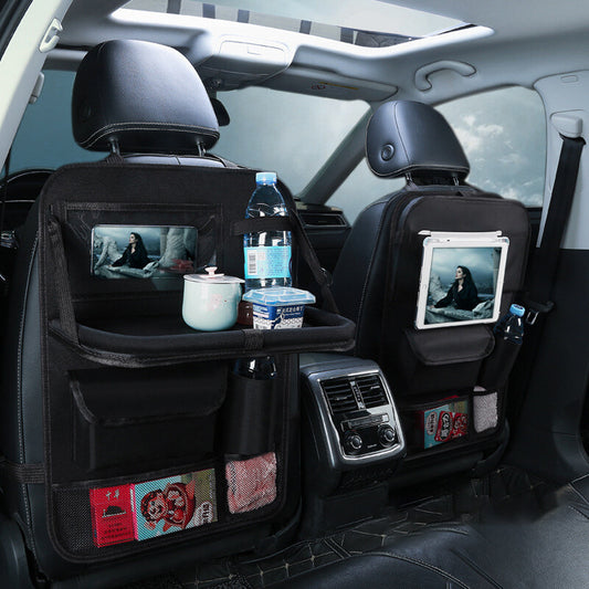 ya 12 5.22 1Pc Car for SEAT Back Organizer Folding Tablet Holder Travel Storage Bag Black