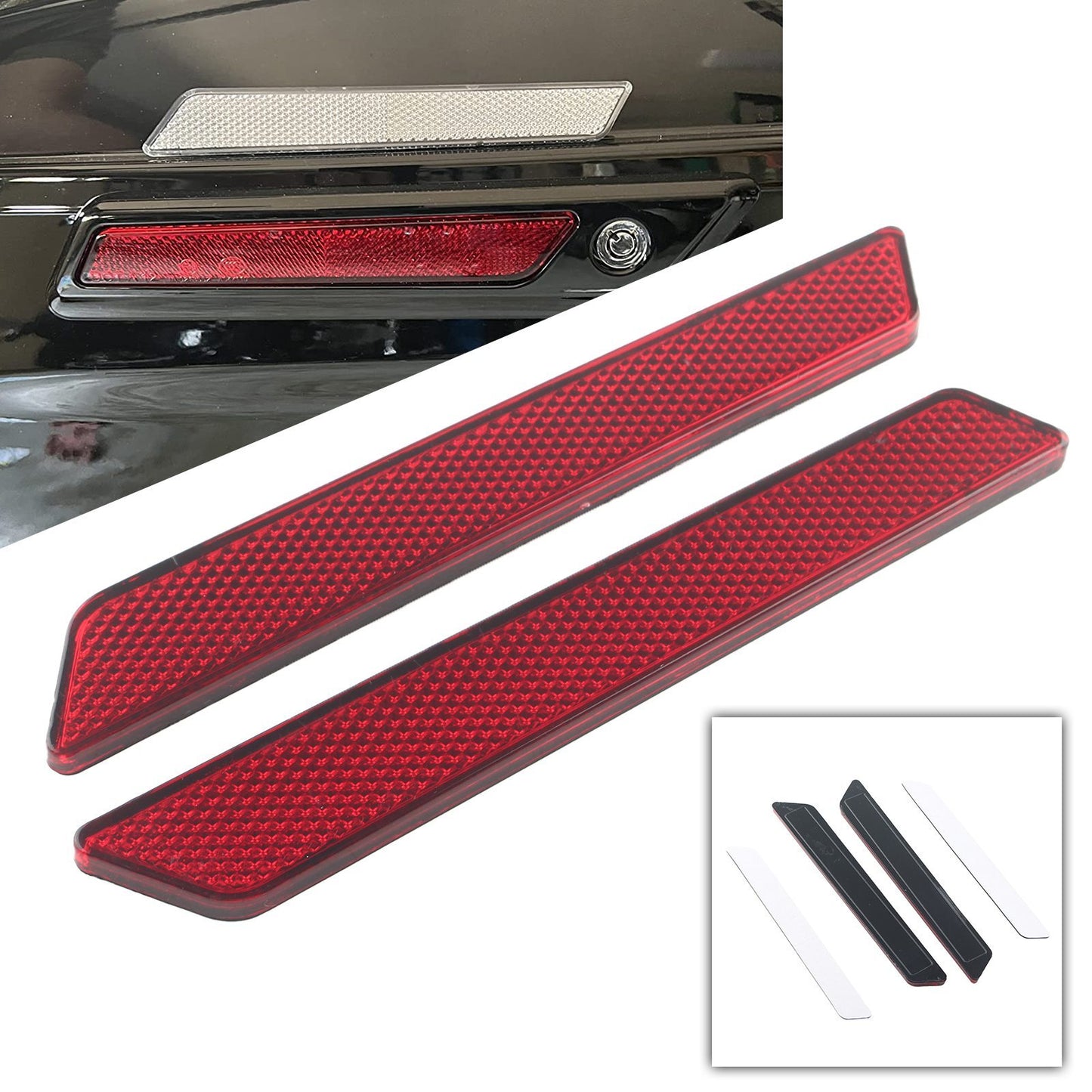 ya 11 6.5 Saddlebag Latch Inserts Red Reflector for Harley Touring Electra Glide '14-'23