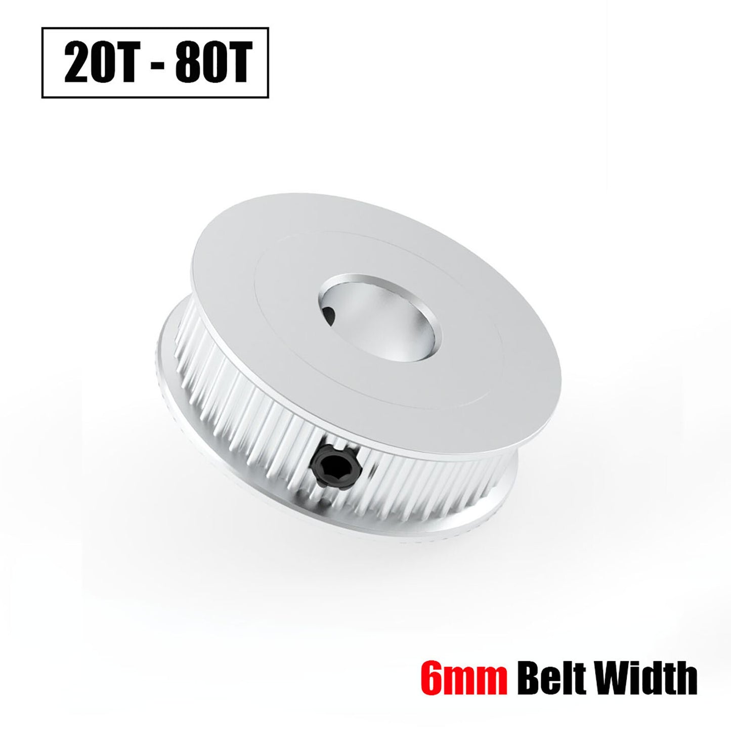 GT2 Timing Belt Idler Drive Pulley 6mm Belt Width 20-80 Tooth Bore 3-15mm For 3D