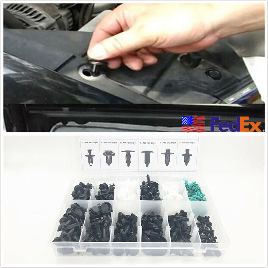 ya 5 8.7 240Pcs Mixed Size Car Door Bumper Panel Fender Retainer Push Rivet Fastener Clip