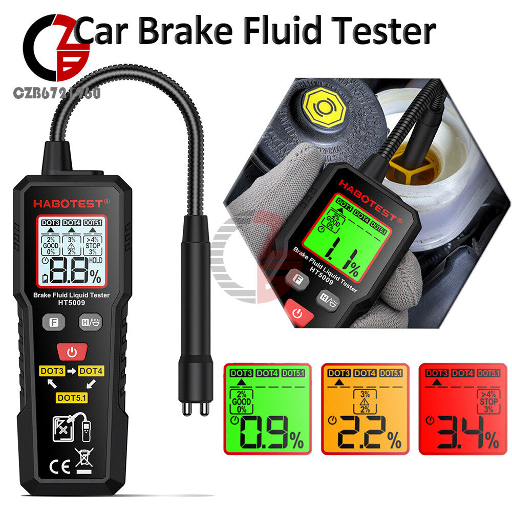 ya 2 7.15 HT5009 LCD Digital Car Brake Fluid Tester Detector Analyzer for DOT3/DOT4/DOT5.1