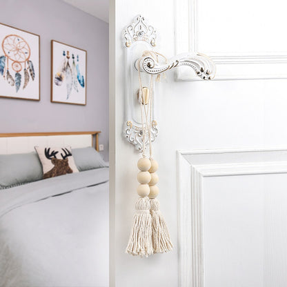 ya 25 4 Pcs Beads for Doorways Farmhouse Wood tural Hanging Pendants Tassel