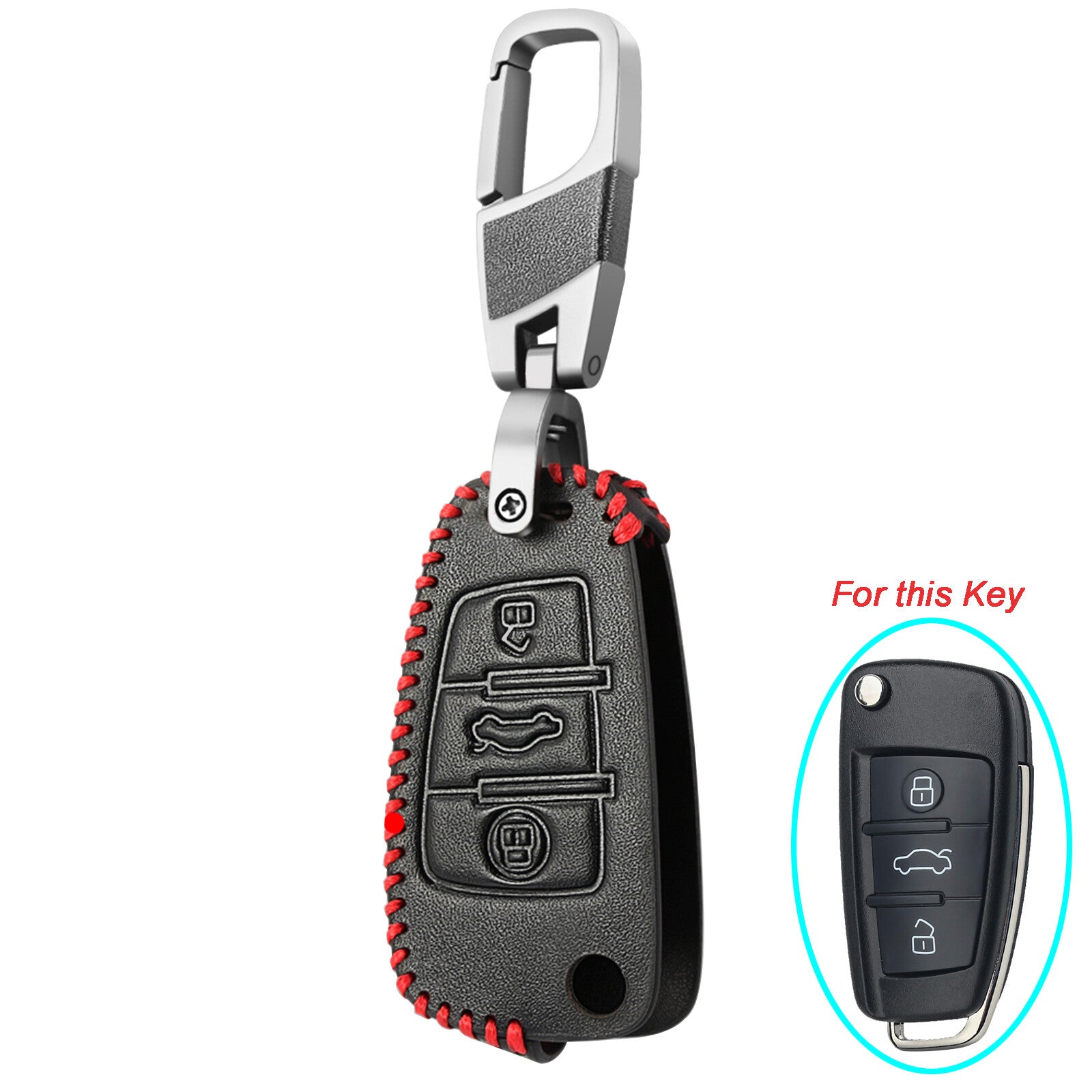 ya 5 8.7 Button Flip Remote for Smart Key Case Cover Holder for Audi Q7 TT Quattro S3 RS Q3