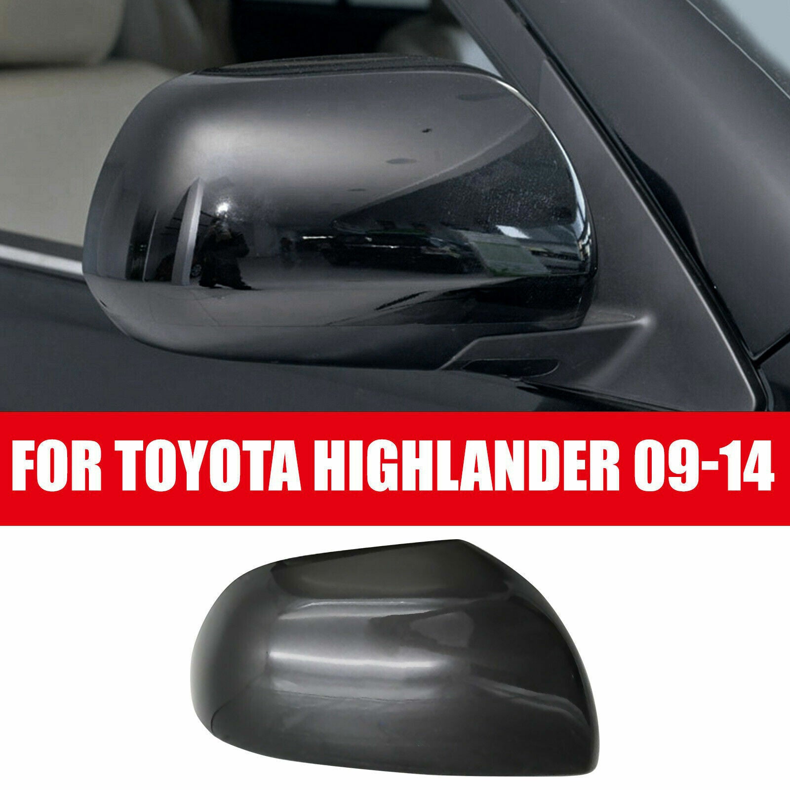 ya 1 8.5.1 Fit for Highlander 2008-2013 Right Side Rearview Mirror Cover Cap Grey AT