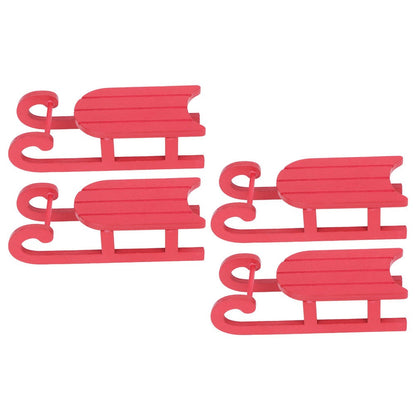ya 25 4 Pcs Sleigh Hangings Wood Sled Decorations ature for Crafts