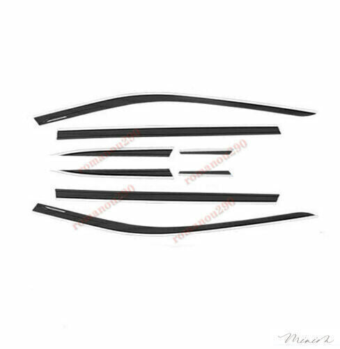 ya 5 8.7 For Toyot@a for SIENNA 21-23 Black & Chrome Window Visor Vent Shades Sun Rain Guard